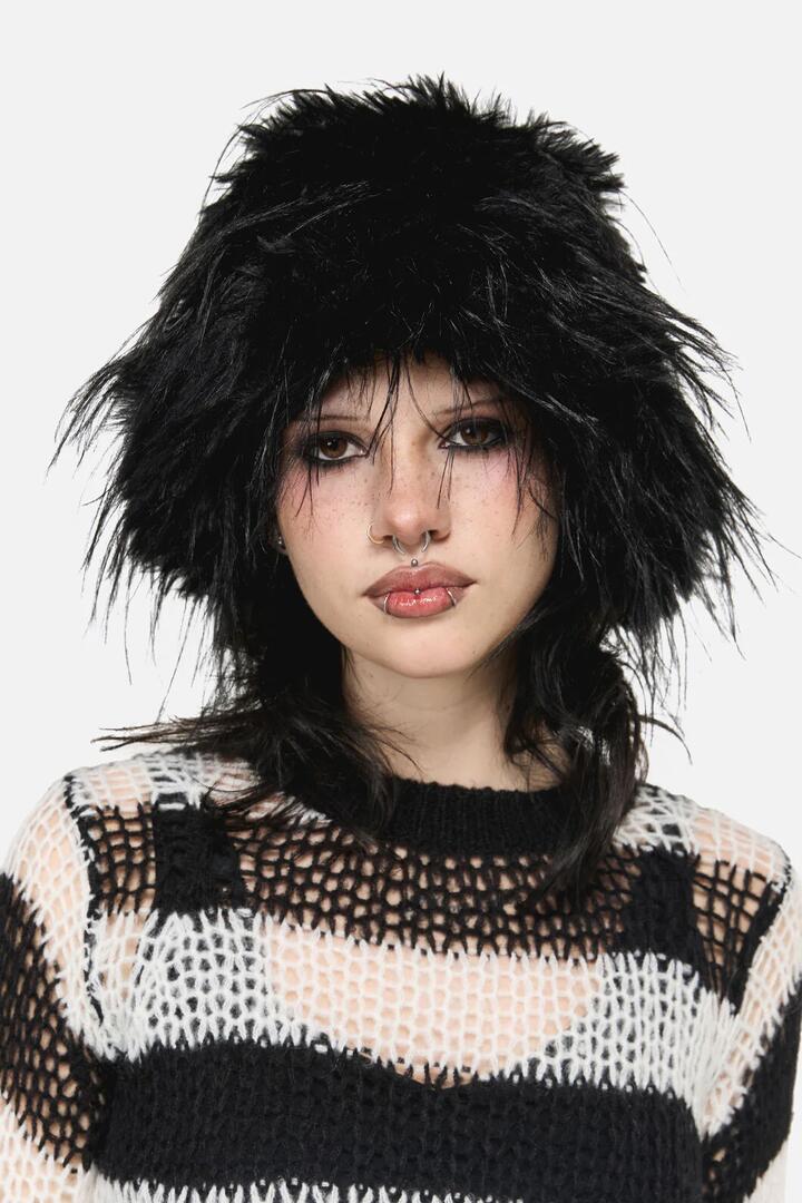 Image of Hats. Productname: It Fluffy Hat in Black colour by brand - Black Friday