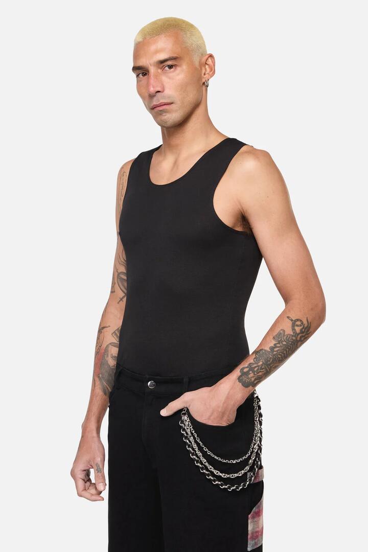 Image of Jewelry. Productname: Roped In Pant Chain in Silver/Black colour by brand - Black Friday