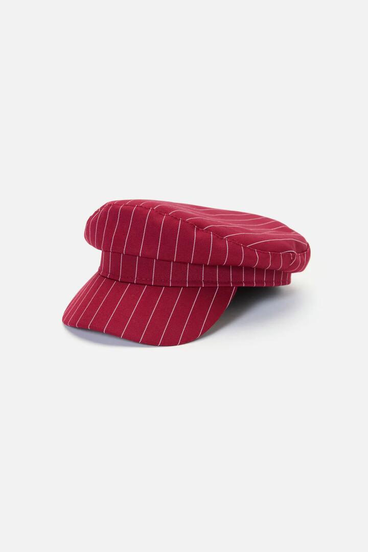 Image of Hats. Productname: Pinstripe Peak Cap in Burgundy colour by brand - Princess Highway
