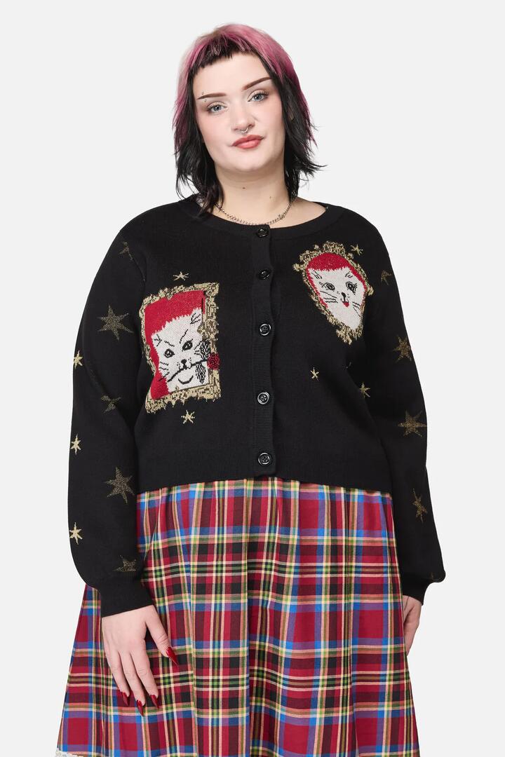 Image of Cardigans. Productname: Curve Official Portrait Cardigan in Black colour by brand - Dangerfield