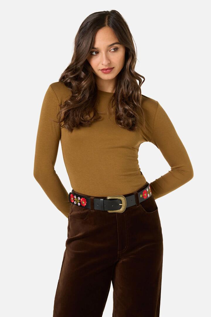 Image of Belts. Productname: Joelle Embroidered Belt in Black colour by brand - Princess Highway