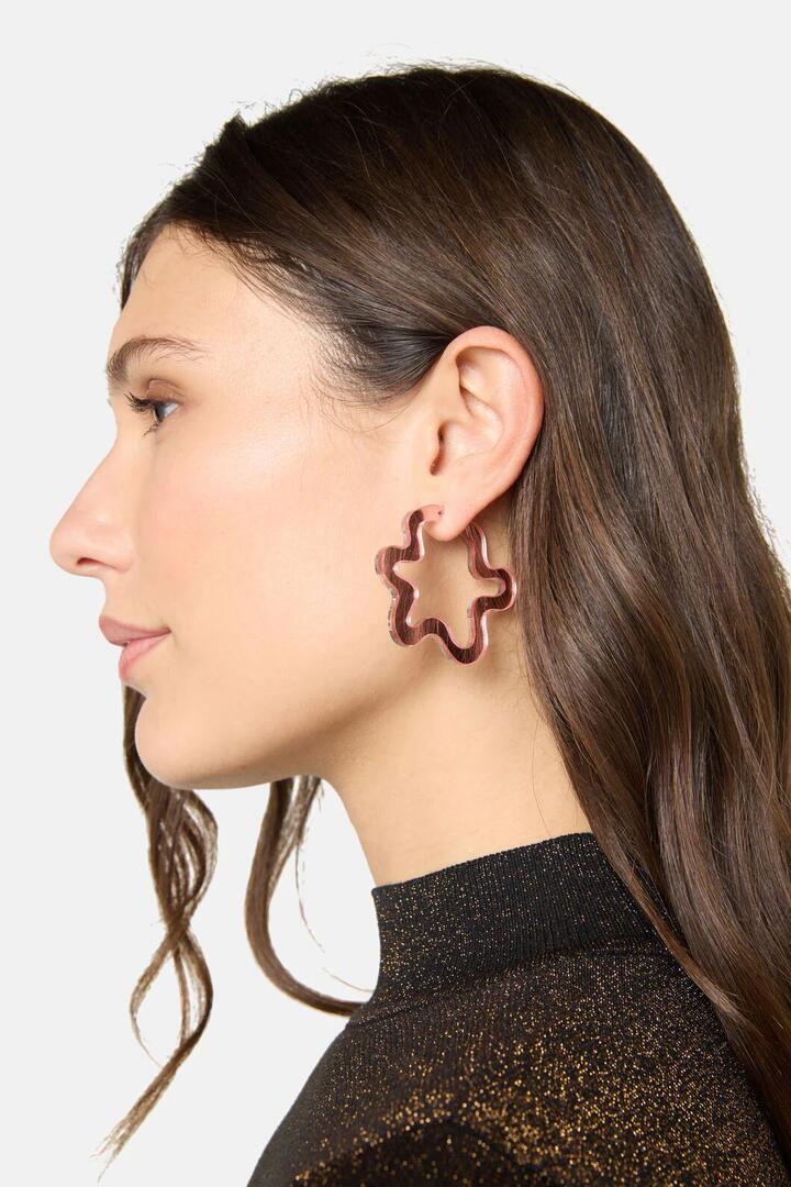Image of Jewelry. Product name - Double Dipper Hoop Pink in Multi colour by brand - Gorman