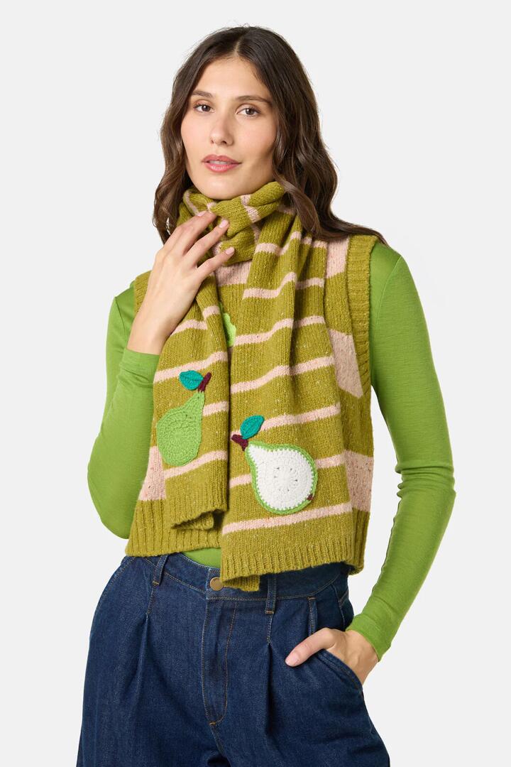 Image of Scarves & Shawls. Product name - Paired Pear Scarf in Multi colour by brand - Gorman