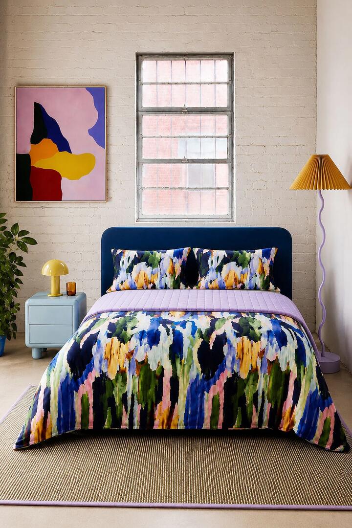 Image of Others. Product name - Liquid Joy Velvet Coverlet Q/K in Print colour by brand - Gorman