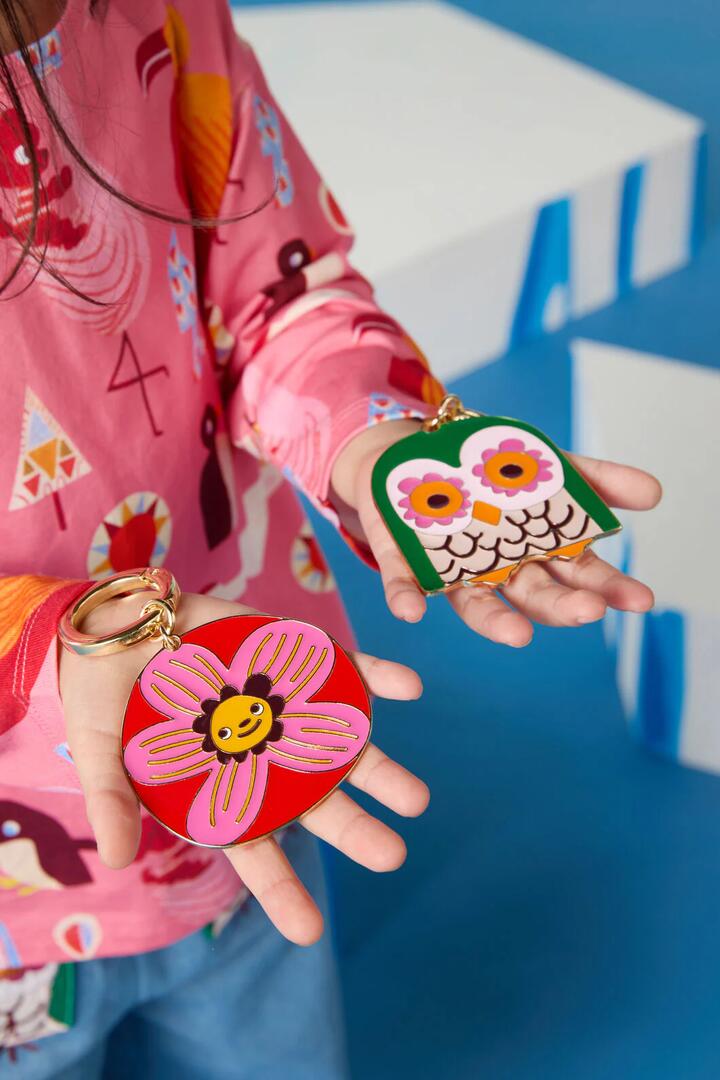 Image of Keychains. Product name - Flower Face Key Ring in Multi colour by brand - Gorman