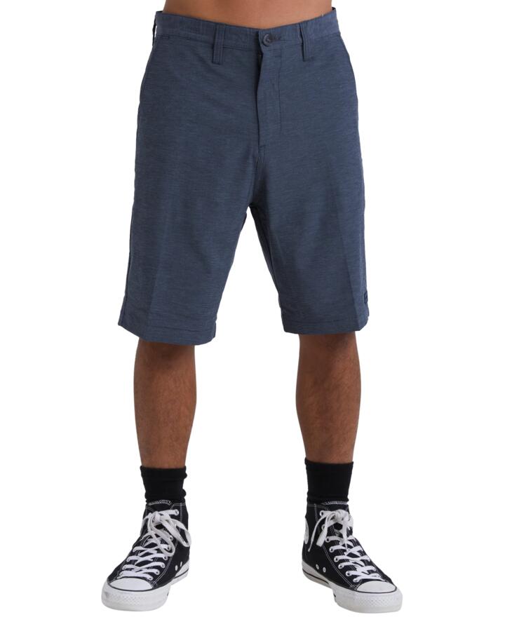 Image of a model wearing Shorts. Product name - Billabong Mens Crossfire Walkshorts Navy in Navy colour by brand - Billabong