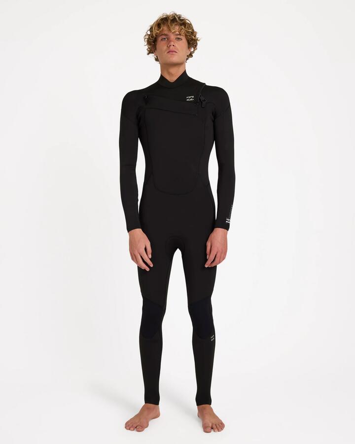 Image of Accessories. Product name - Billabong Mens 3/2 Absolute Core Chest Zip Wetsuit Black in Black colour by brand - Billabong