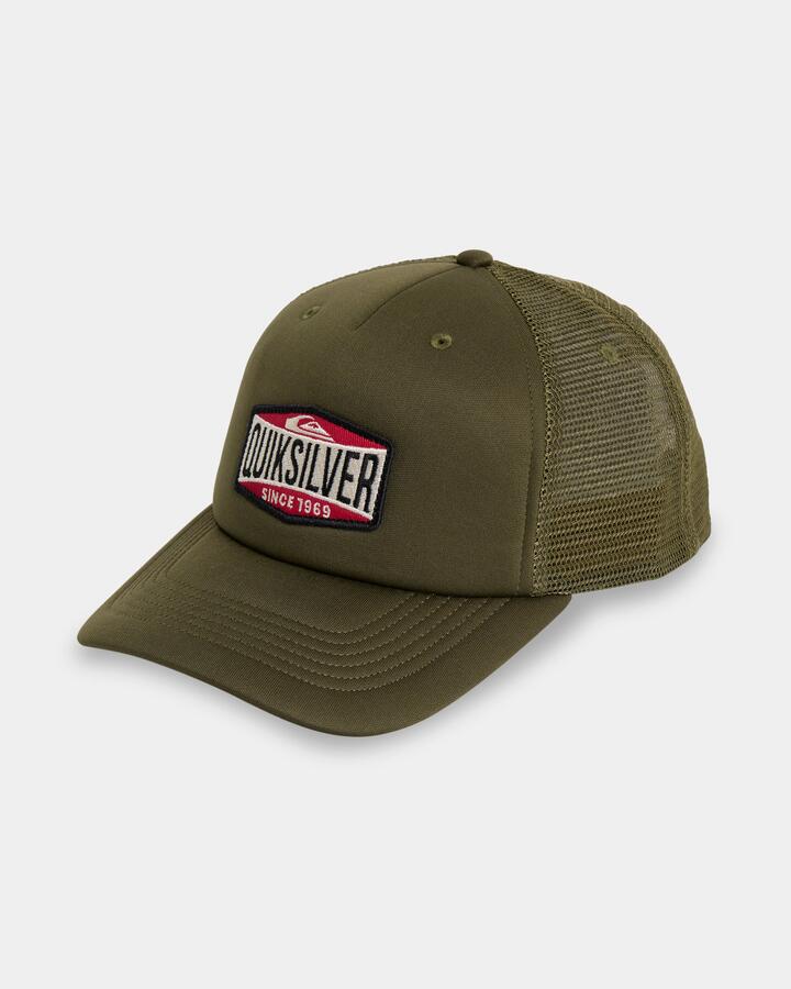 Image of Hats. Product name - Quiksilver Boys 8-16 Decades Foam Trucker Cap Grape Leaf in Grape Leaf colour by brand - Quiksilver