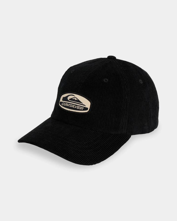 Image of Hats. Product name - Quiksilver Mens Decades Strapback Cap Black in Black colour by brand - Quiksilver