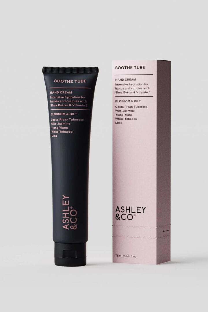 Image of Health & Beauty. Product name - Soothe Tube Blossom + Gilt Handcream in colour by brand - Ashley & Co