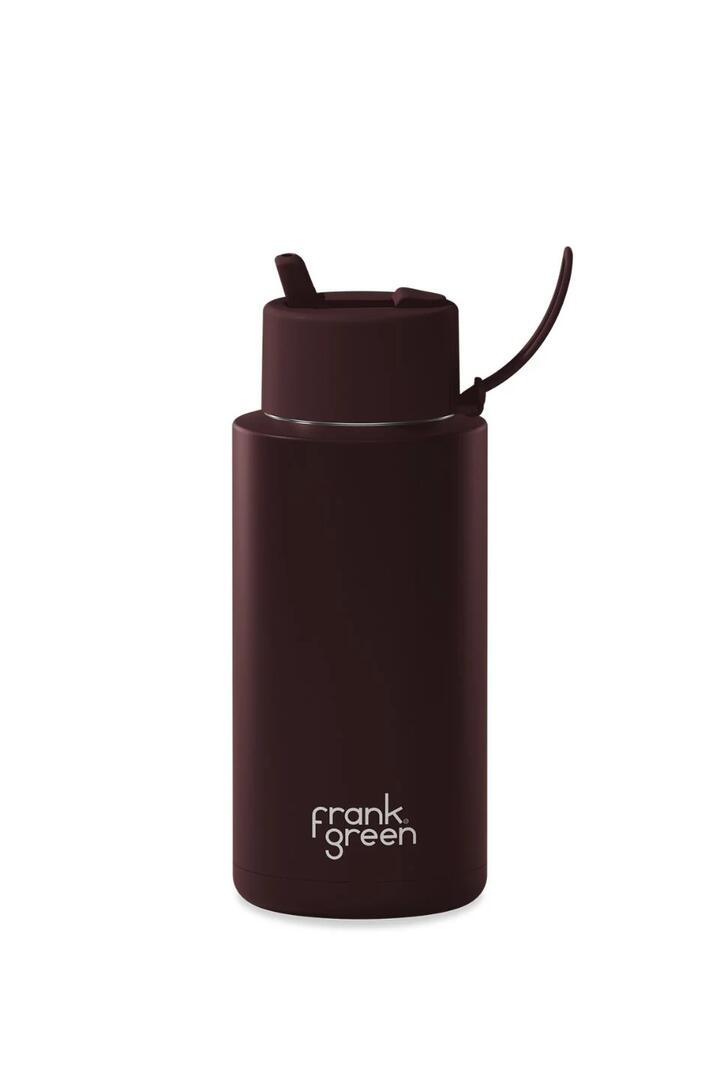 Image of Water Bottles. Product name - Ceramic Reusable Chocolate 1ltr Bottle with Flip Lid in colour by brand - Frank Green