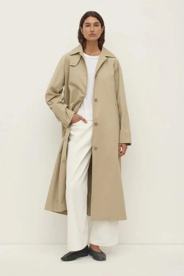 Image of Coats & Jackets. Product name - Waverly Tan Long Cotton Car Coat in Tan colour by brand - Assembly Label