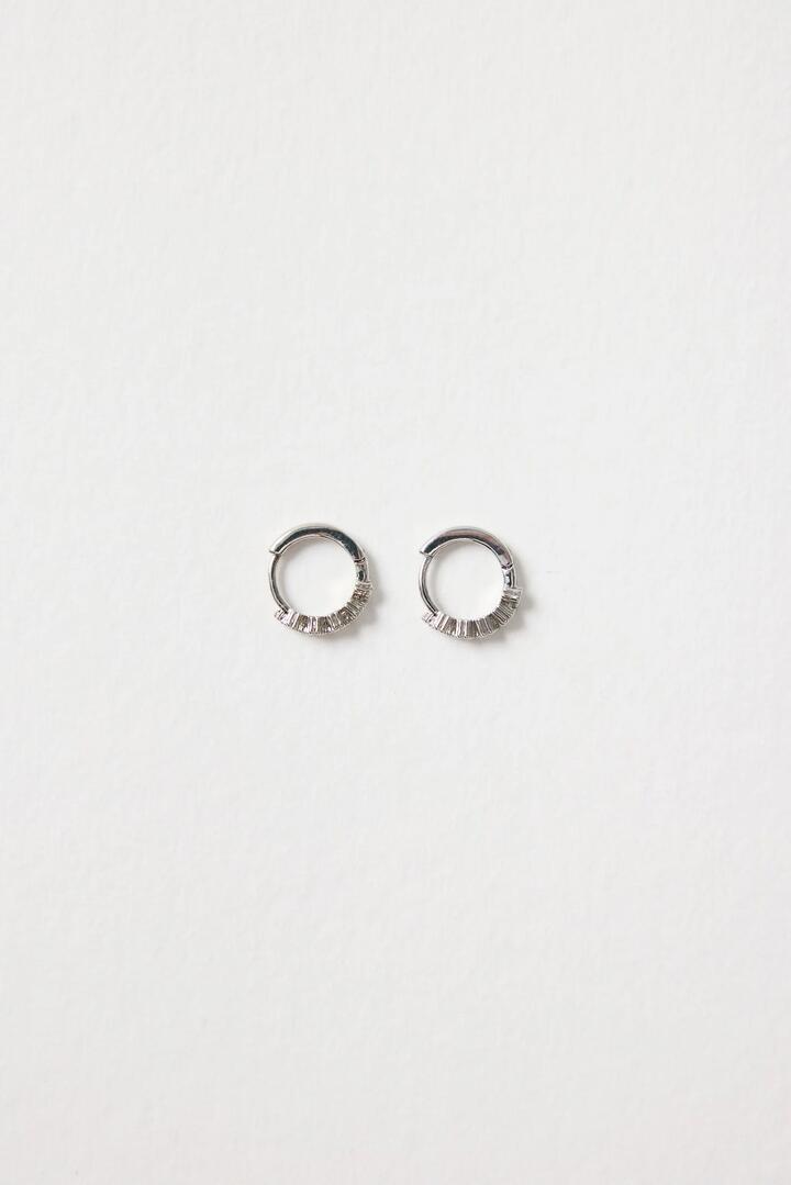 Image of Jewelry. Product name - Zig Zag Sparkle Rhodium Huggie in colour by brand - Humble + Heart