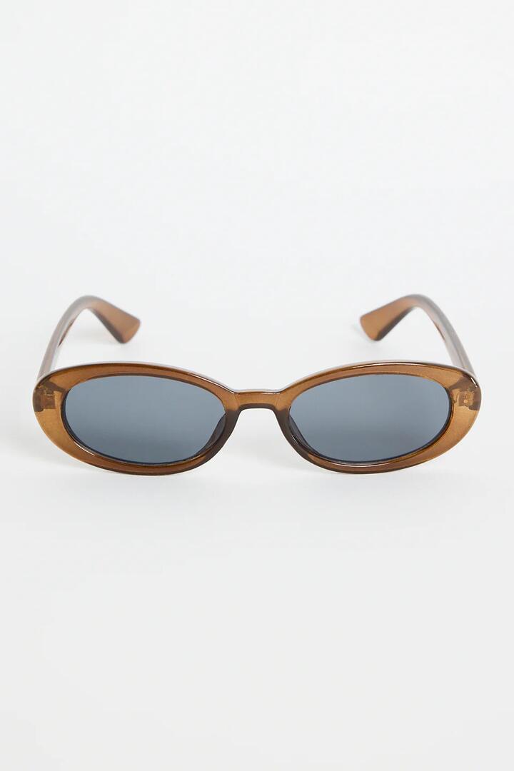 Image of Sunglasses. Product name - Havana Espresso Narrow Oval Sunglasses in colour by brand - Among the Brave