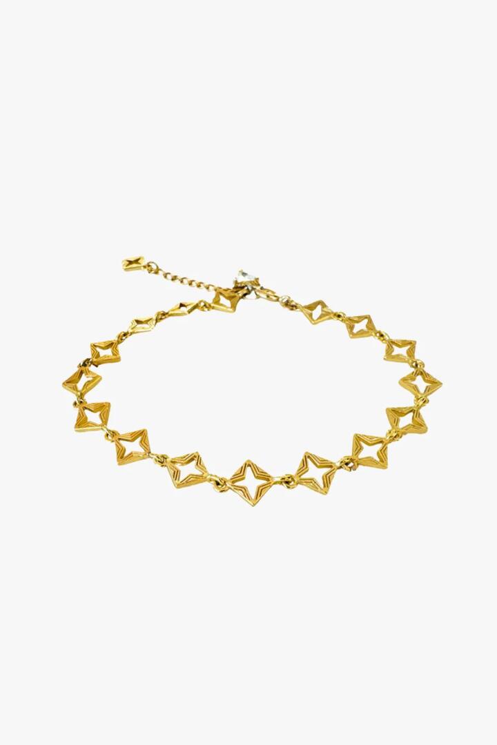 Image of Jewelry. Product name - Byzante Embrace Star Gold Bracelet in Gold colour by brand - Lindi Kingi