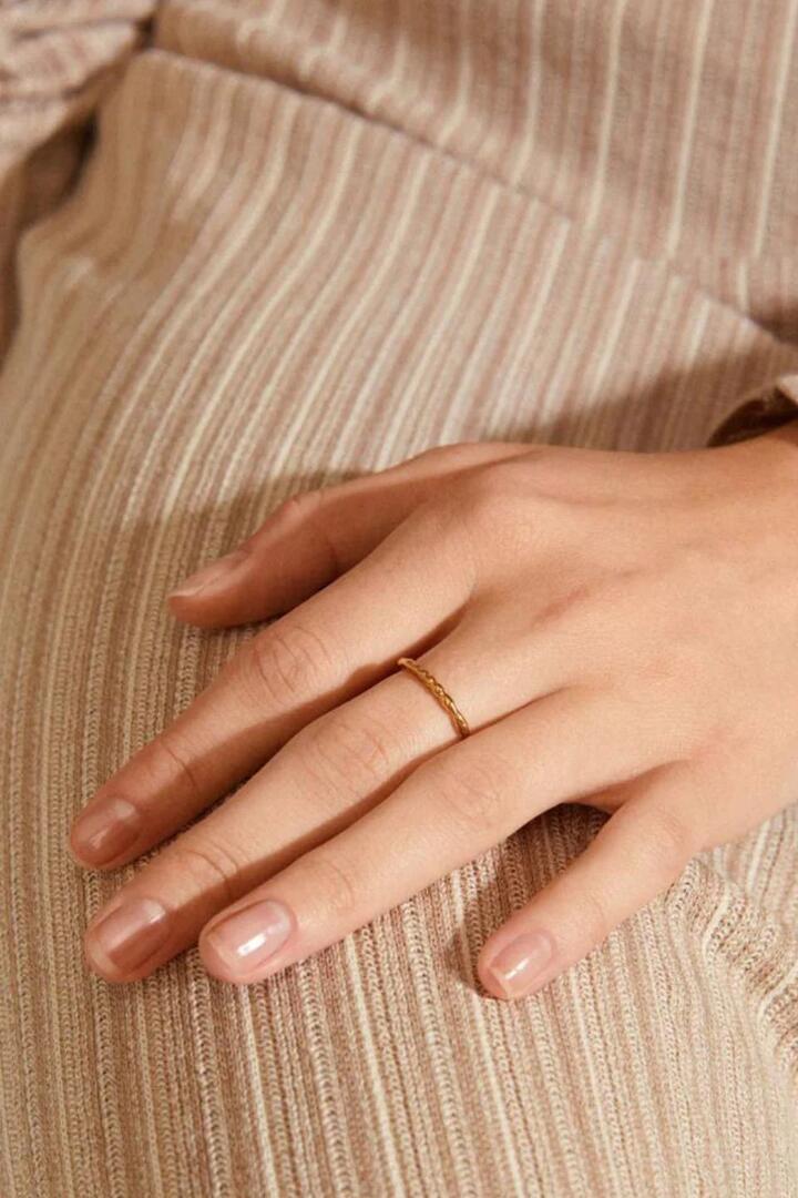 Image of Jewelry. Product name - Lulu Recycled Chain StackGold Plated EOL Ring in colour by brand - Pilgrim