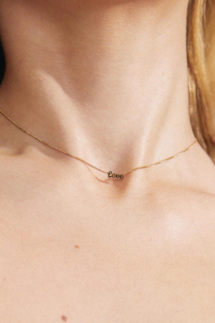 Image of Jewelry. Product name - Love Recycled EOL Gold Plated Necklace in Gold colour by brand - Pilgrim