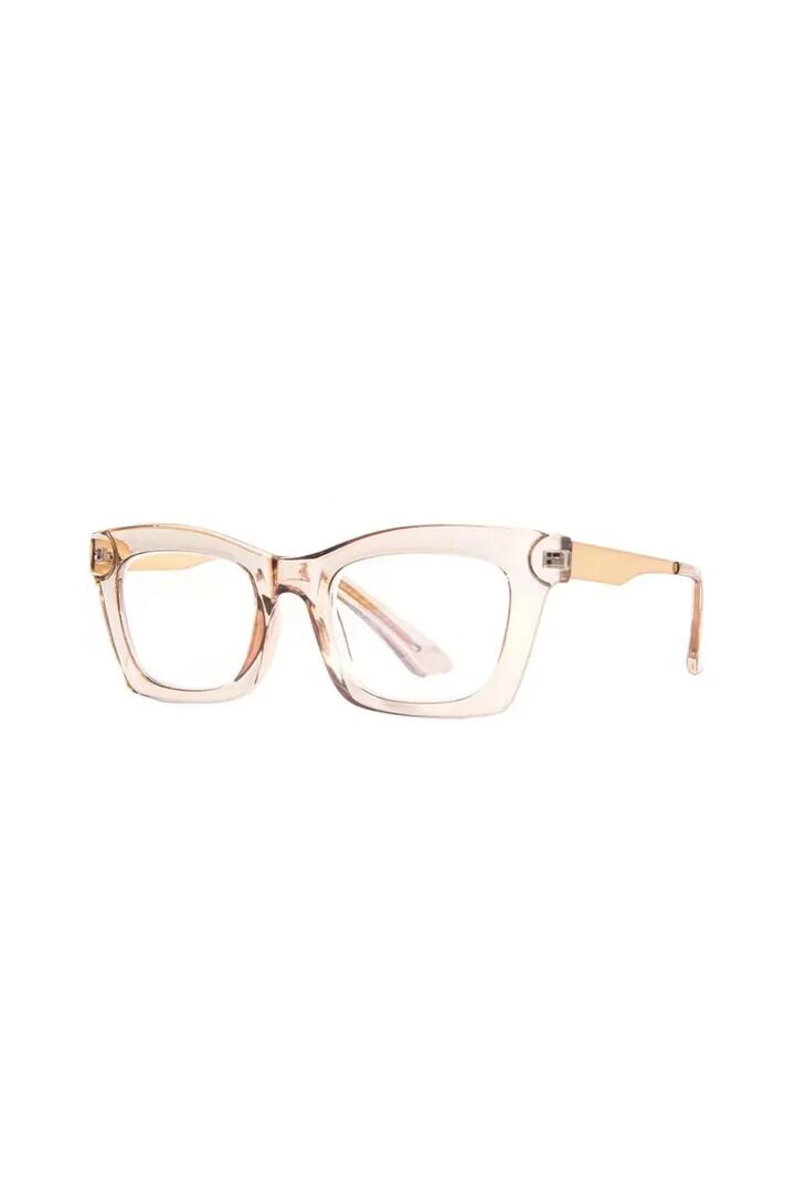 Image of Sunglasses. Product name - Test Your Mettle Champagne Readers in Champagne colour by brand - Queen of the Foxes