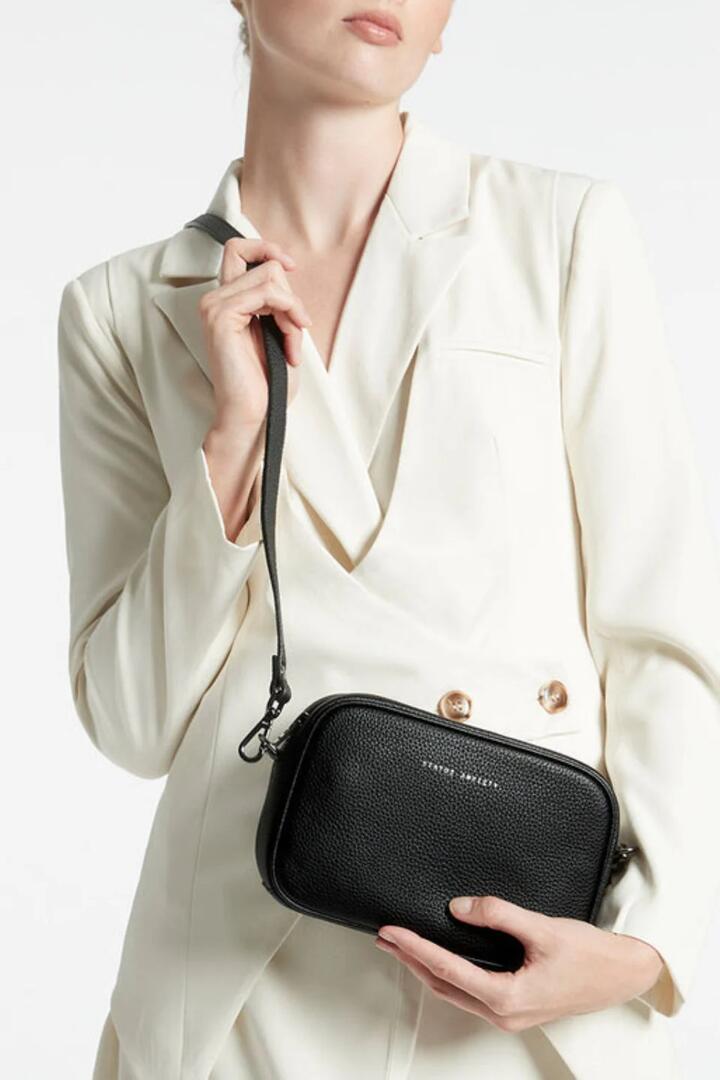 Image of Bags. Product name - Plunder Cross Body Black Bag in Black colour by brand - Status Anxiety