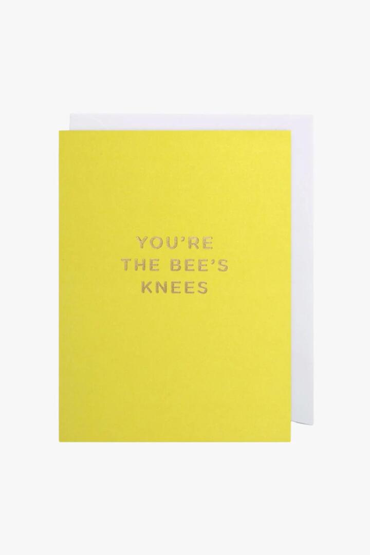 Image of Greeting Cards. Product name - You're the Bee's Knees Yellow Small Greeting Card in Yellow colour by brand - Oxted