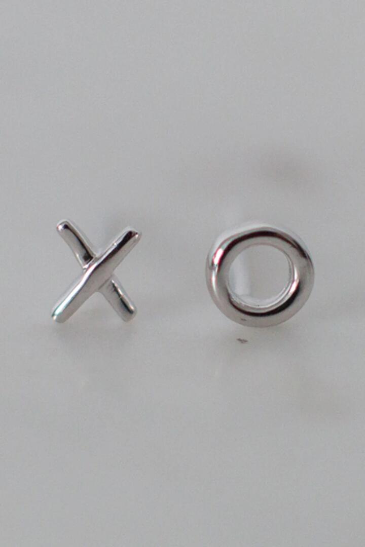 Image of Jewelry. Product name - Ex Oh Stud Earrings in Silver, Gold colour by brand - Sophie