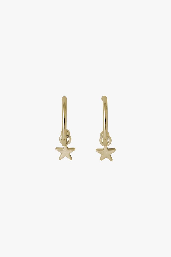 Image of Jewelry. Product name - Ava Hoop Star Earring in Silver, Gold colour by brand - Pilgrim