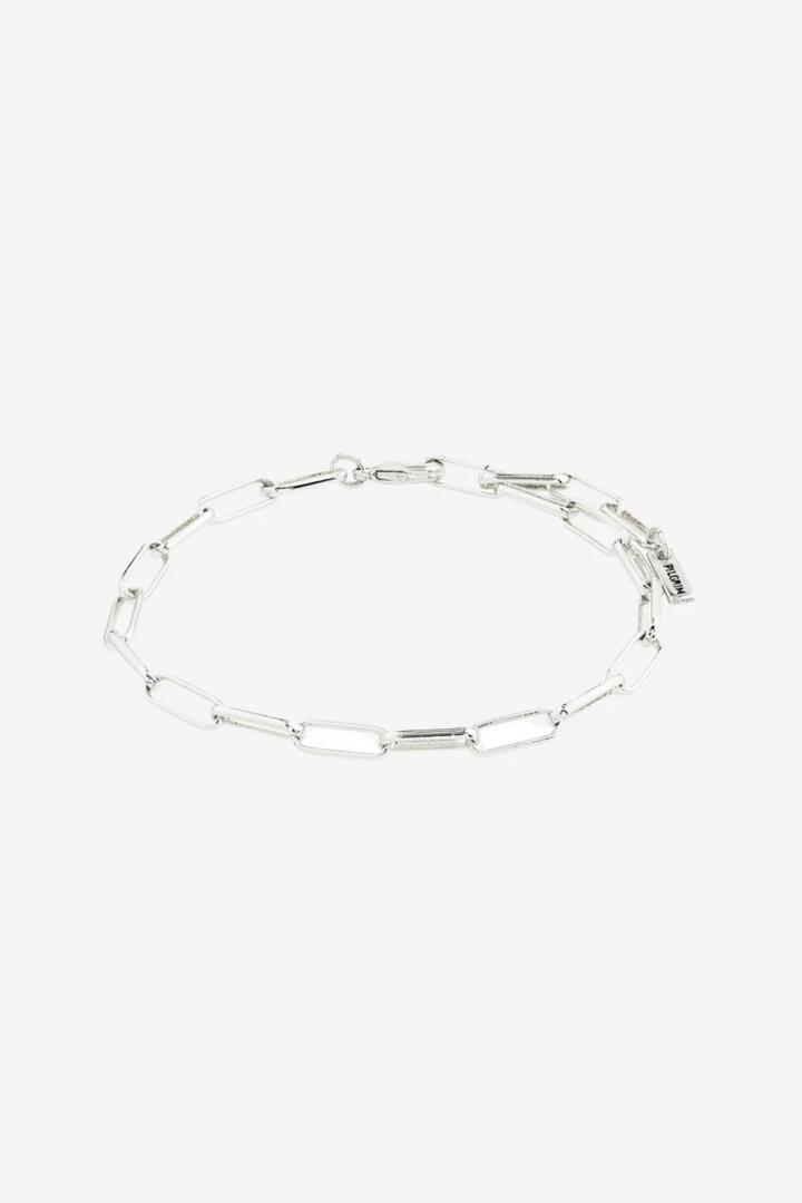 Image of Jewelry. Product name - Ronja Rectangular Chain Link Silver Bracelet in Silver colour by brand - Pilgrim