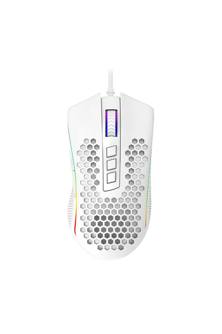 Image of Mice & Trackballs. Productname: Redragon Storm M808W-RGB White Lightweight Honeycomb 12400 DPI Gaming Mouse in White colour by brand - REDRAGON