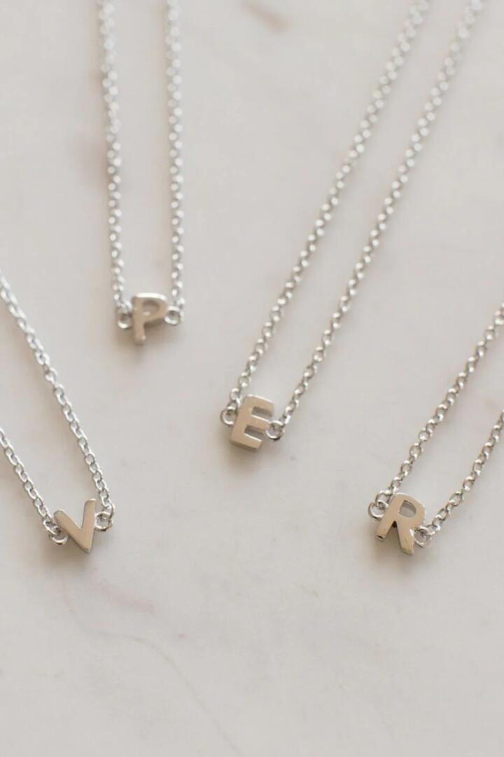 Image of Jewelry. Product name - Little Letter Single Silver EOL Necklace in Silver colour by brand - Sophie