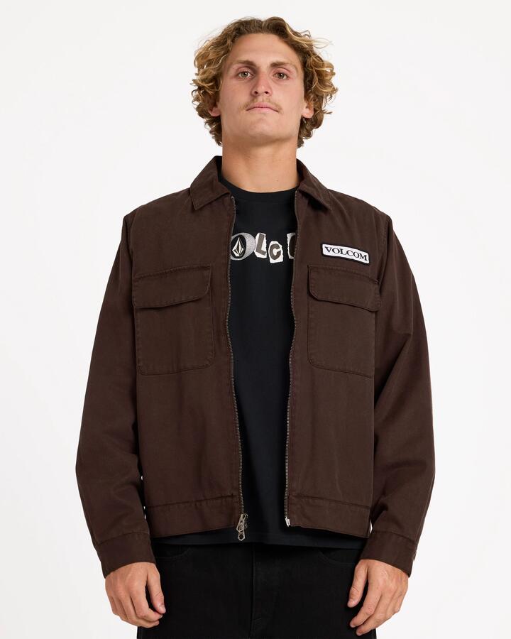 Image of Coats & Jackets. Product name - Volcom Mens Devoider Jacket Cacao in Cacao colour by brand - Volcom
