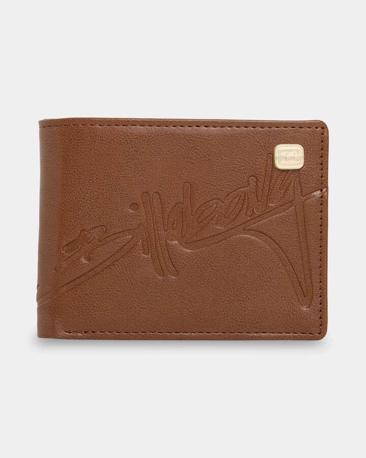 Image of Wallets & Money Clips. Product name - Billabong Mens Script Bi Fold Wallet Java in Java colour by brand - Billabong