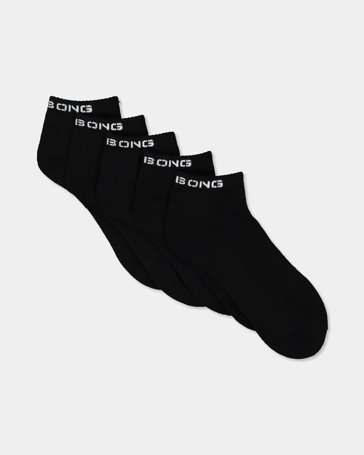Image of Socks. Product name - Billabong Mens 5 Pack Ankle Socks Black in Black colour by brand - Billabong