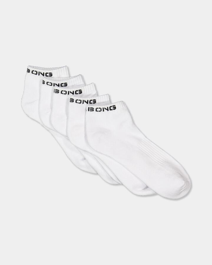 Image of Socks. Product name - Billabong Mens 5 Pack Ankle Socks White in White colour by brand - Billabong