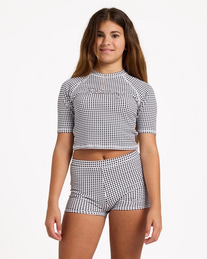 Image of Shirts. Product name - Billabong Girls 6-16 Gingham Crush Surf Shirt Black White in Black White colour by brand - Billabong