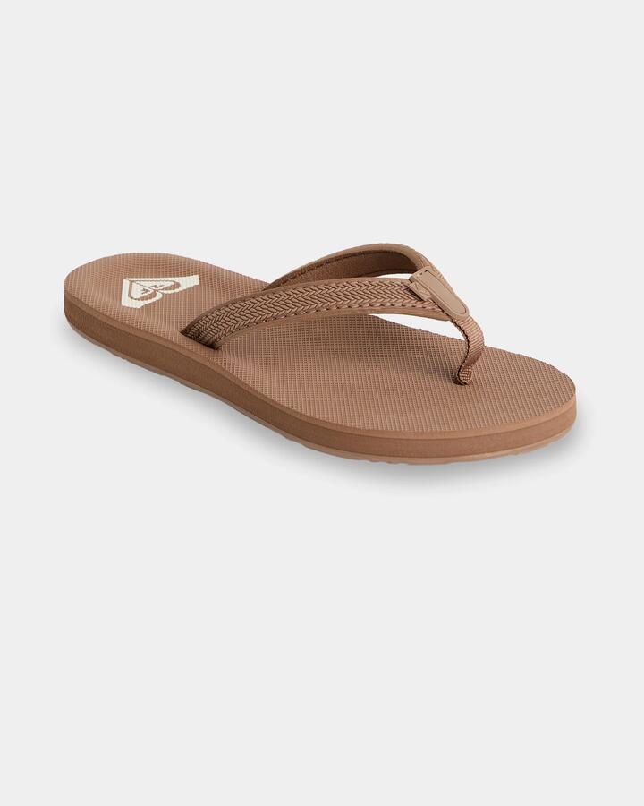 Image of Sandals. Product name - Roxy Womens Porto Sandals Oak in Oak colour by brand - Roxy