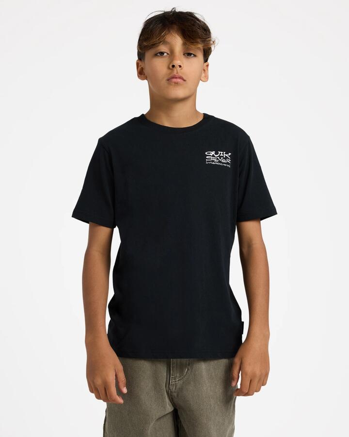 Image of T-Shirts. Product name - Quiksilver Boys 8-16 Home Grown T-Shirt Black in Black colour by brand - Quiksilver