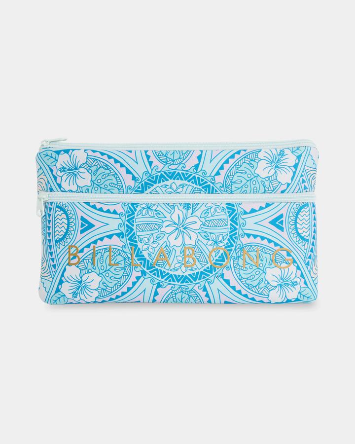 Image of Slippers. Product name - Billabong Womens Tropical Rhapsody Large Pencil Case Saltwater Slide in Saltwater Slide colour by brand - Billabong