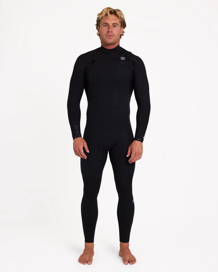 Image of Wetsuits. Product name - Billabong Mens 3/2 Furnace Revo Chest Zip Wetsuit Black in Black colour by brand - Billabong