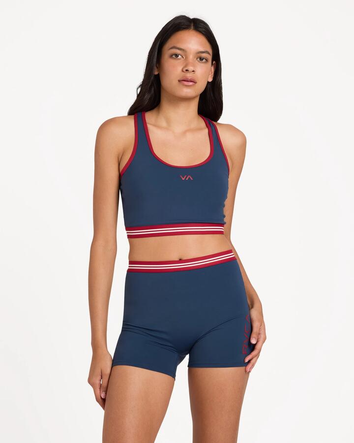 Image of Bras. Product name - Rvca Womens Va Essential Racer Bra Navy in Navy colour by brand - Rvca