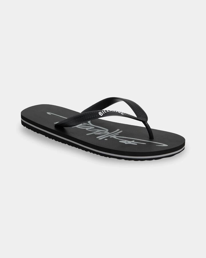 Image of Sandals. Product name - Billabong Mens Tides Thongs Black/Silver in Black/Silver colour by brand - Billabong