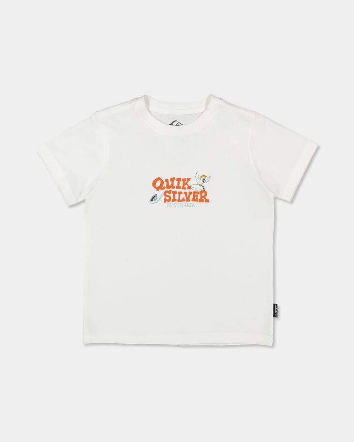 Image of T-Shirts. Product name - Quiksilver Boys 2-7 Out Back T-Shirt Snow White in Snow White colour by brand - Quiksilver