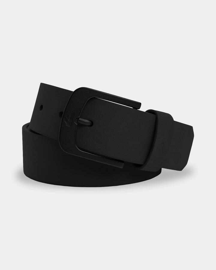 Image of Belts. Product name - Quiksilver Mens Main Street Vegan Leather Belt Black in Black colour by brand - Quiksilver