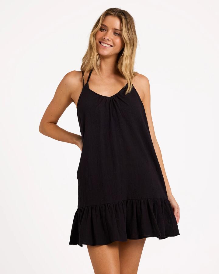 Image of Accessories. Product name - Billabong Womens Beach Vibes Cover Up Black Pebble in Black Pebble colour by brand - Billabong
