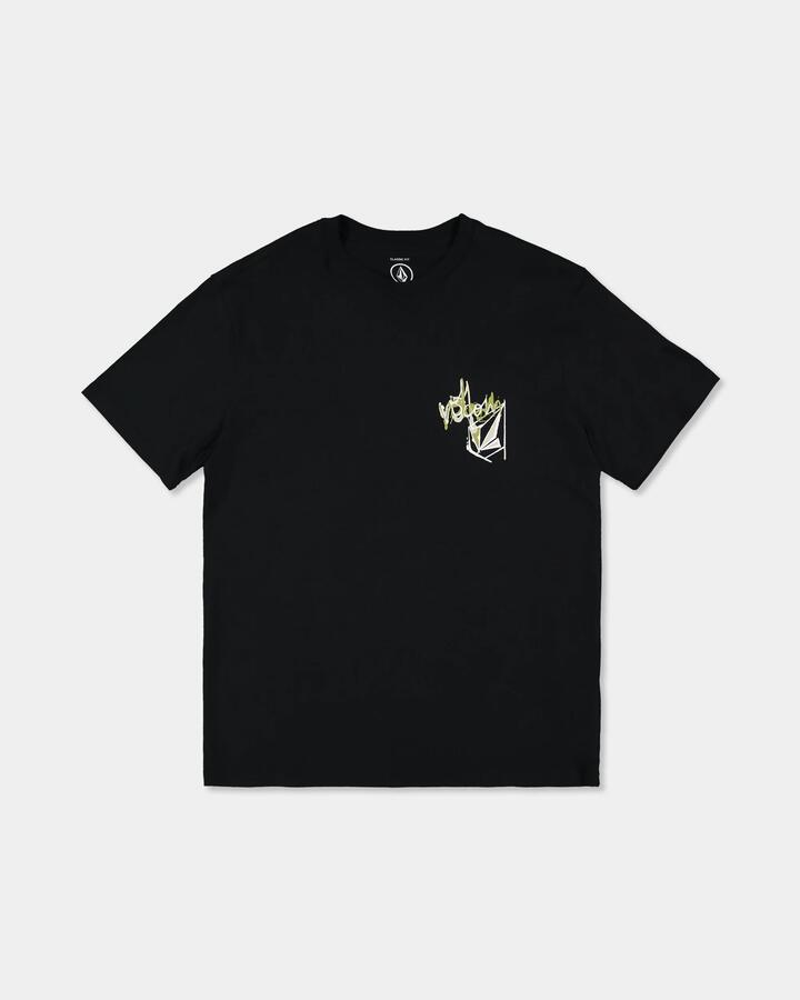 Image of T-Shirts. Product name - Volcom Mens Stone Script T-Shirt Black in Black colour by brand - Volcom