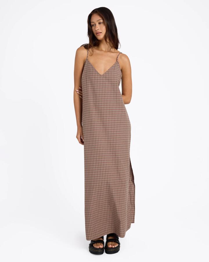 Image of Dresses. Product name - Volcom Womens Fallllin Maxi Dress Earth in Earth colour by brand - Volcom