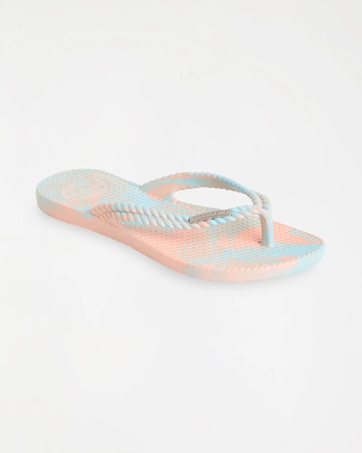 Image of Sandals. Product name - Billabong Girls 8-16 Kicks Marble Thongs Soft Peach in Soft Peach colour by brand - Billabong