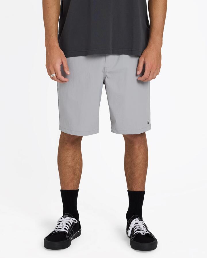 Image of a model wearing Shorts. Product name - Billabong Mens Surftrek Canyon Elastic Walkshorts Alloy in Alloy colour by brand - Billabong