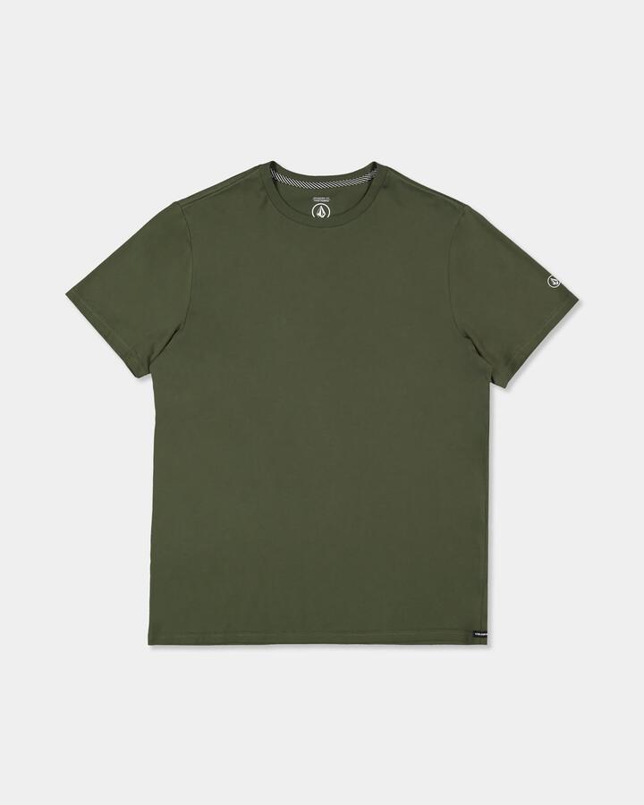 Image of T-Shirts. Product name - Volcom Mens Aus Solid T-Shirt Squadron Green in Squadron Green colour by brand - Volcom