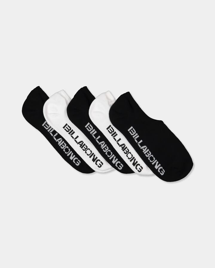 Image of Socks. Product name - Billabong Mens 5 Pack No Show Socks Multi in Multi colour by brand - Billabong