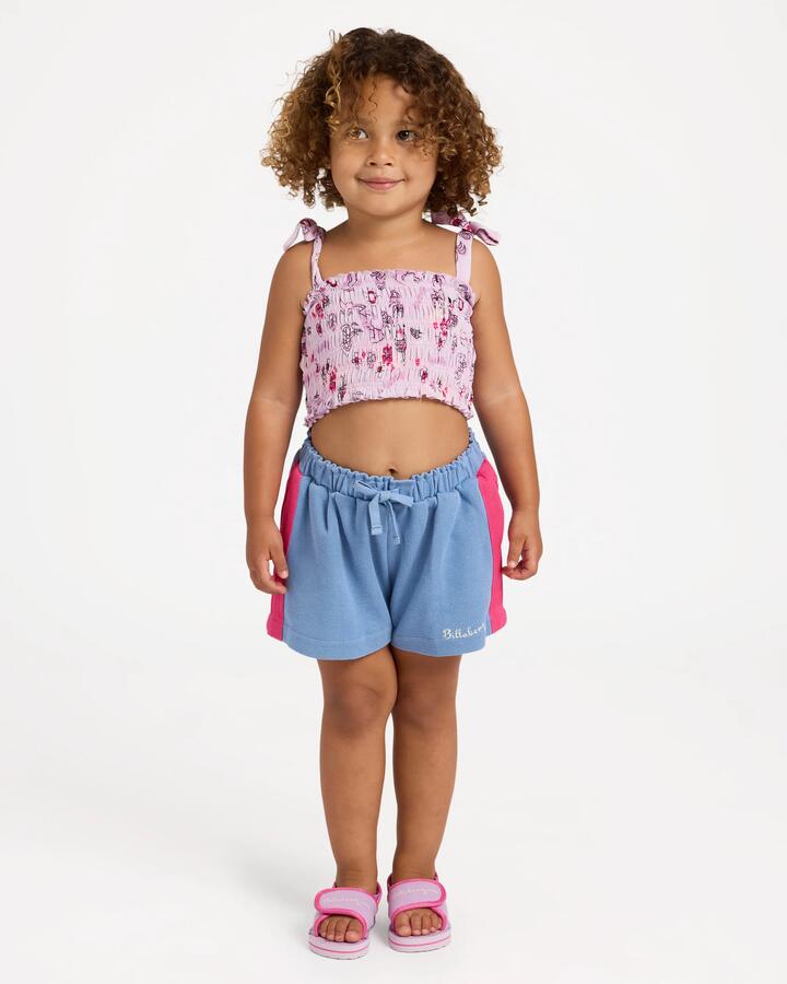 Image of a model wearing Tops. Product name - Billabong Girls 0-5 Hula Haze Cami Tank Top Orchid in Orchid colour by brand - Billabong